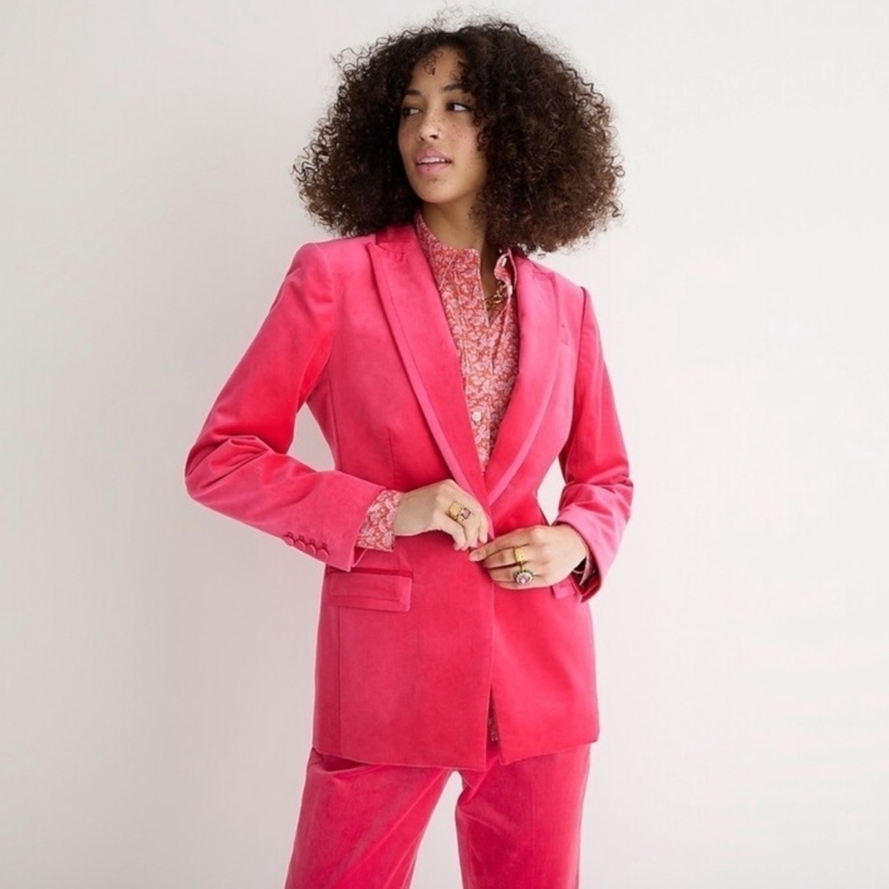 NWT Women's J Crew Pink Velvet Blazer, Size 12